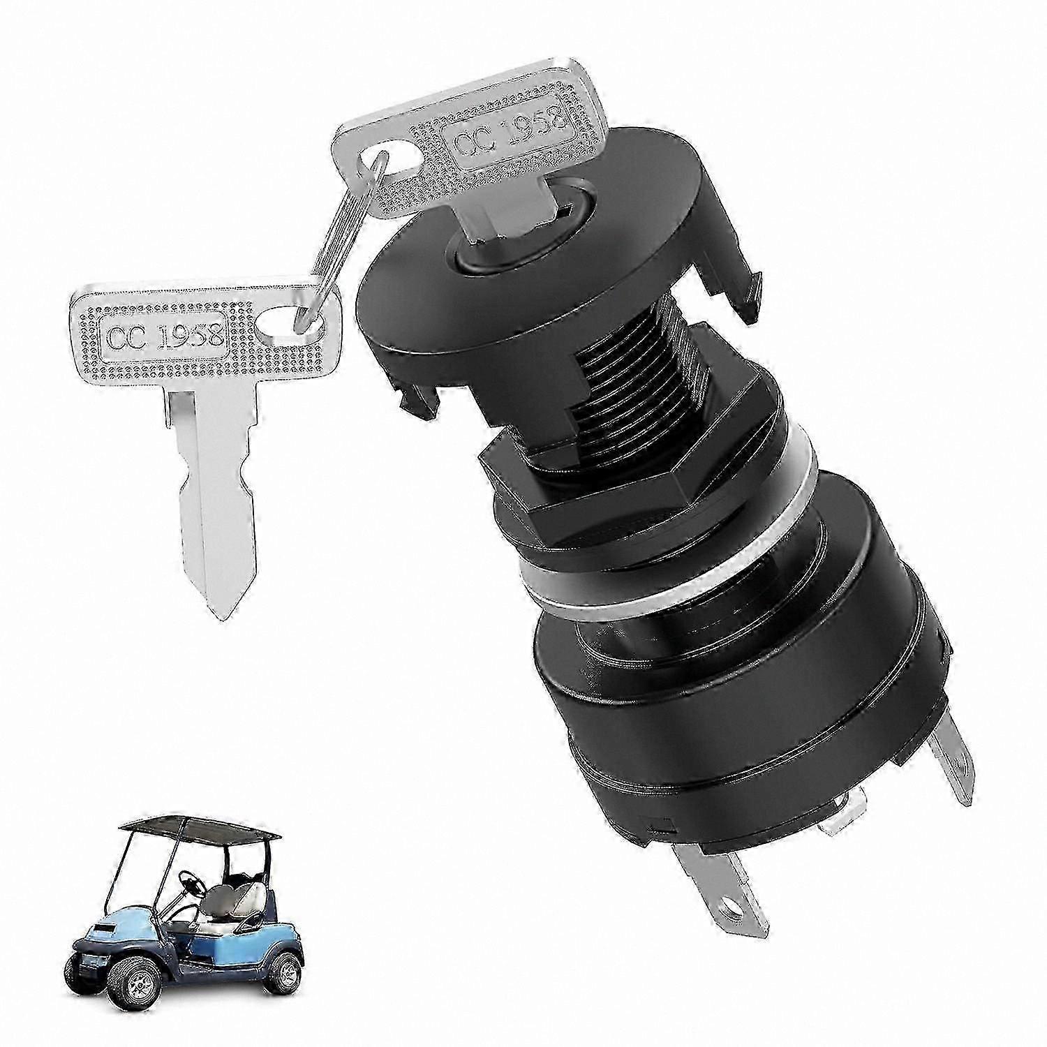 Ignition Key Switch for Golf Carts Compatible with 2004-Up Gas Models Precedent Series Part# 1025151e