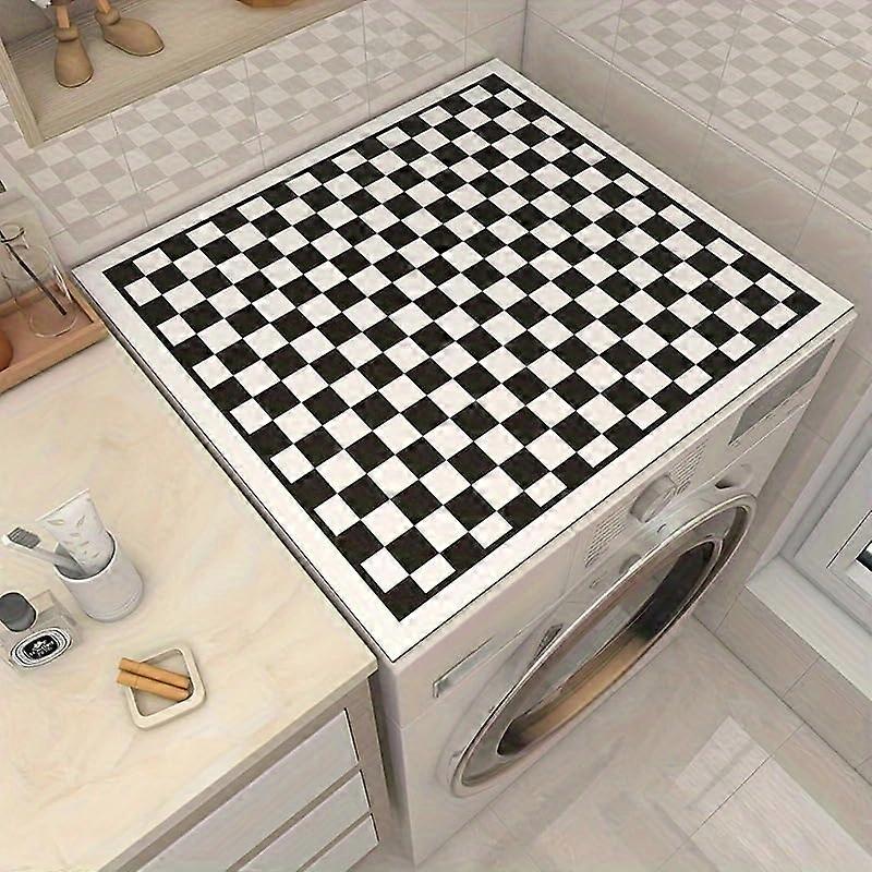 Washer and Dryer  Protector Mat 60x80cm Classic Checkered Pattern Absorbent Diatomaceous Mat For Washing Machine