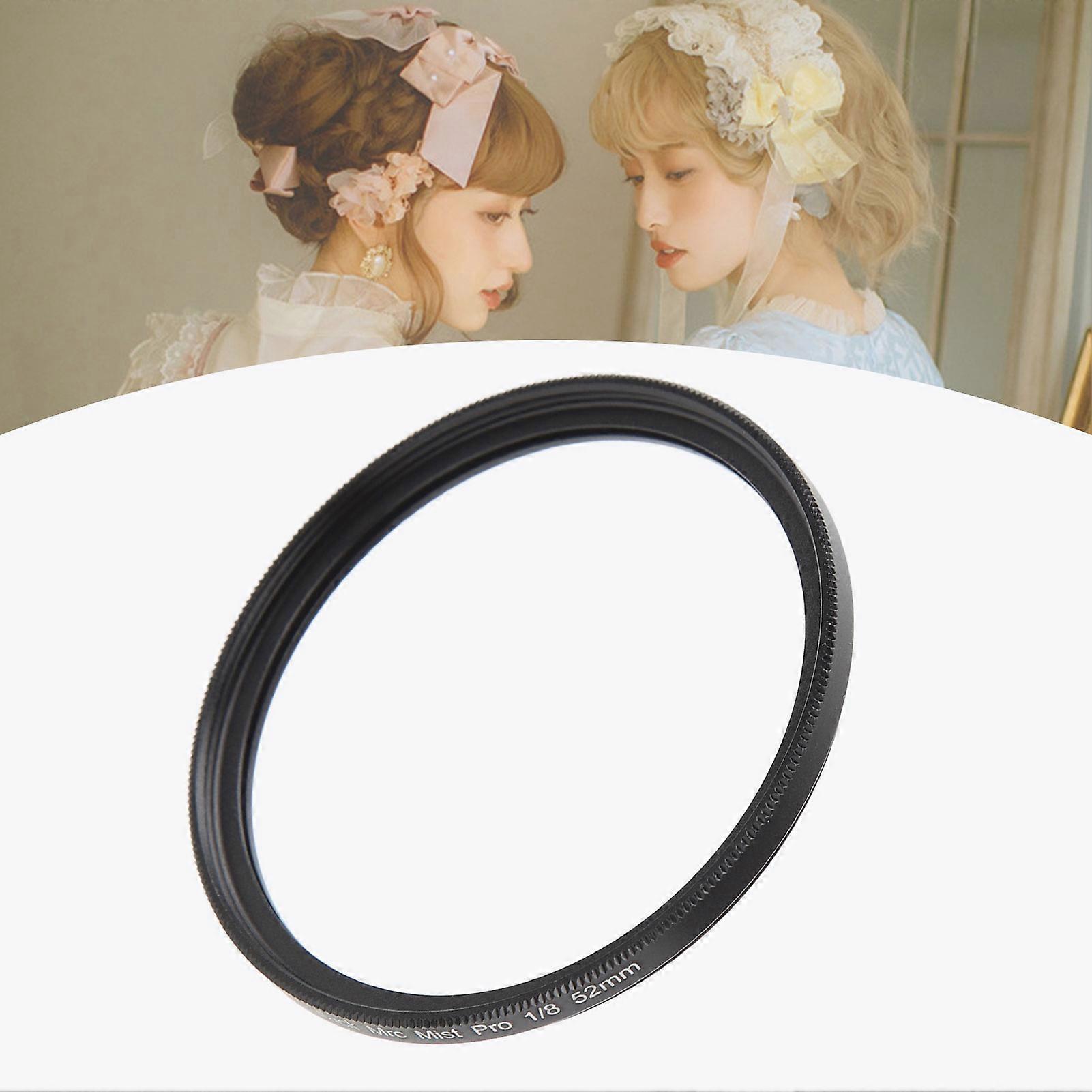 Camera Black Mist Filter 1/8 Black Soft Light Filter Portrait Soft Focus Filter for Video Vlog Portrait Photography 52MM 