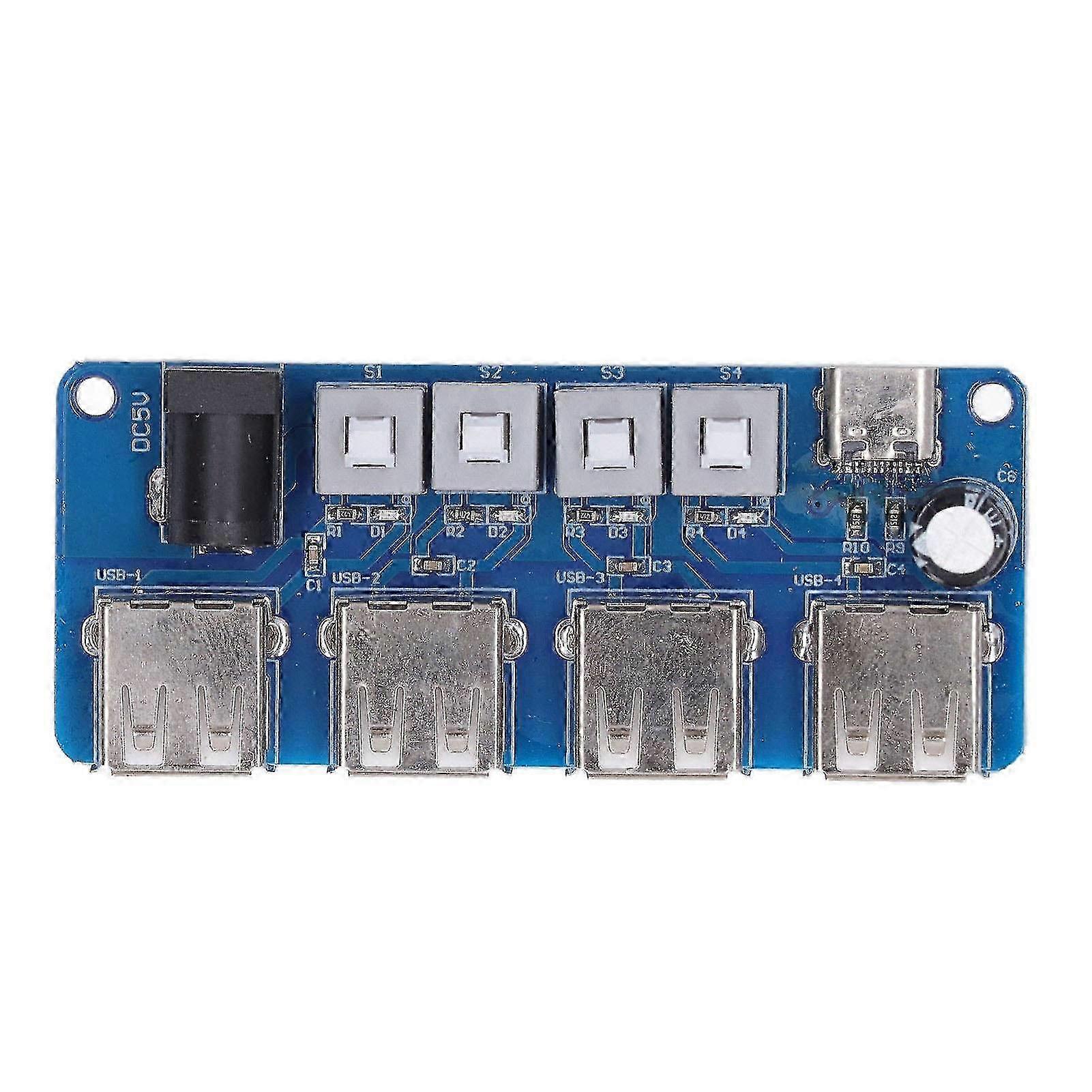 Power Expansion Module Button Control 4 Channel USB Power Splitter Power Module Board 5V miao4