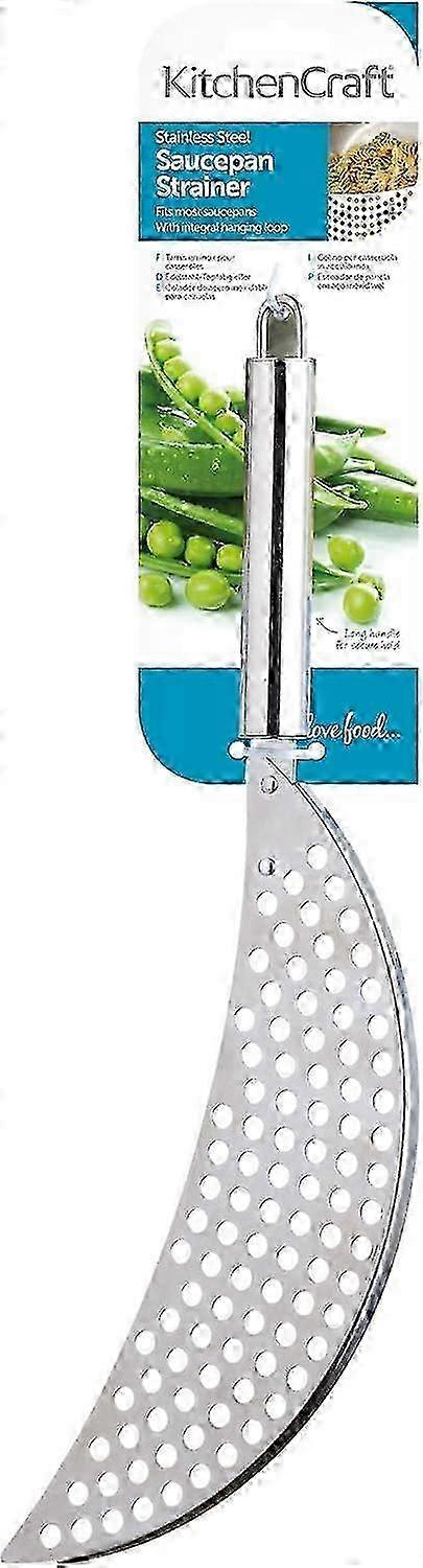 Stainless Steel Half-Moon Pan Strainer, Silver Color Strainer Pot Drainer for Cooking or Barbecue, inch Size for Quality Performance