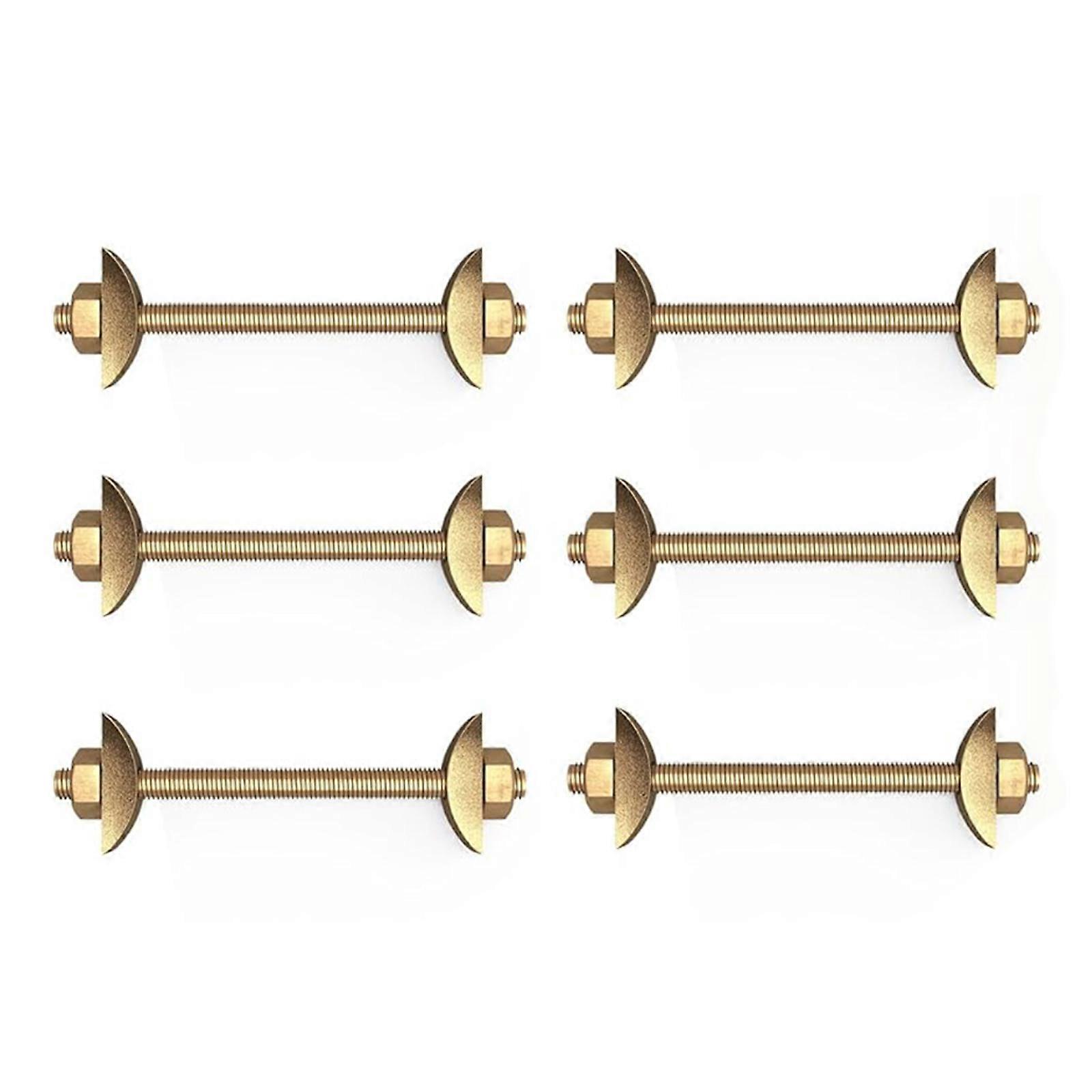 6Pcs Sturdy Brass Drawbolt Connectors M8x100mm Convenient for Bed Frame Table Top Butcher Block Joint Assembly Multicolor
