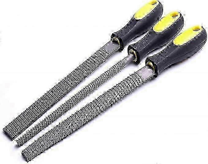 Rasp File Set - 3 Pack Woodworking Files: Round, Half-round & Flat Files - High Quality Carbon Steel for Wood Shaping