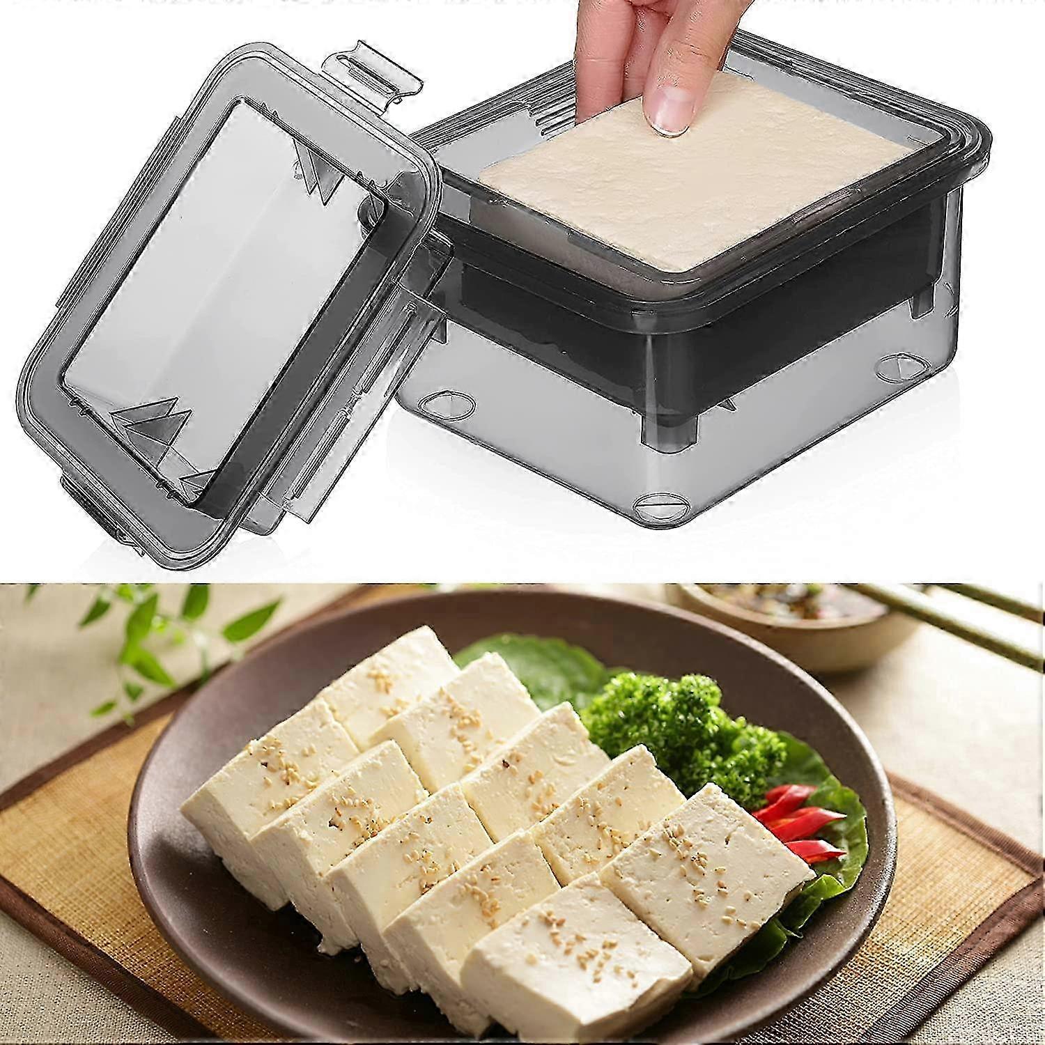 Tofu presser for firm tofu with upgraded collecting tray - kitchen tool for homemade tofu