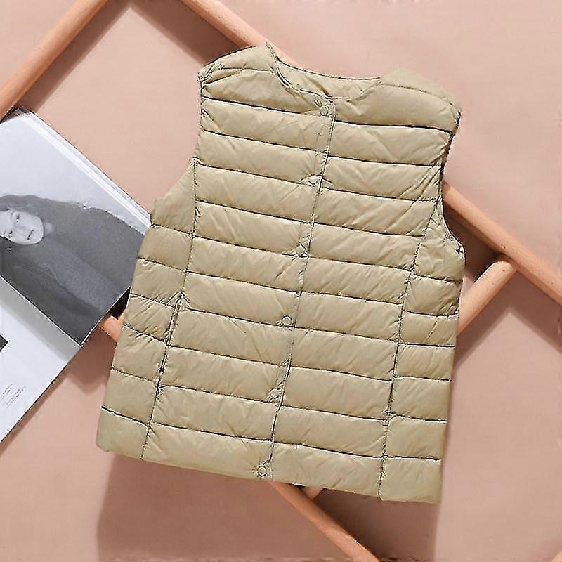 Colete quente para mulheres - jaqueta sem mangas ultraleve com isolamento de penas