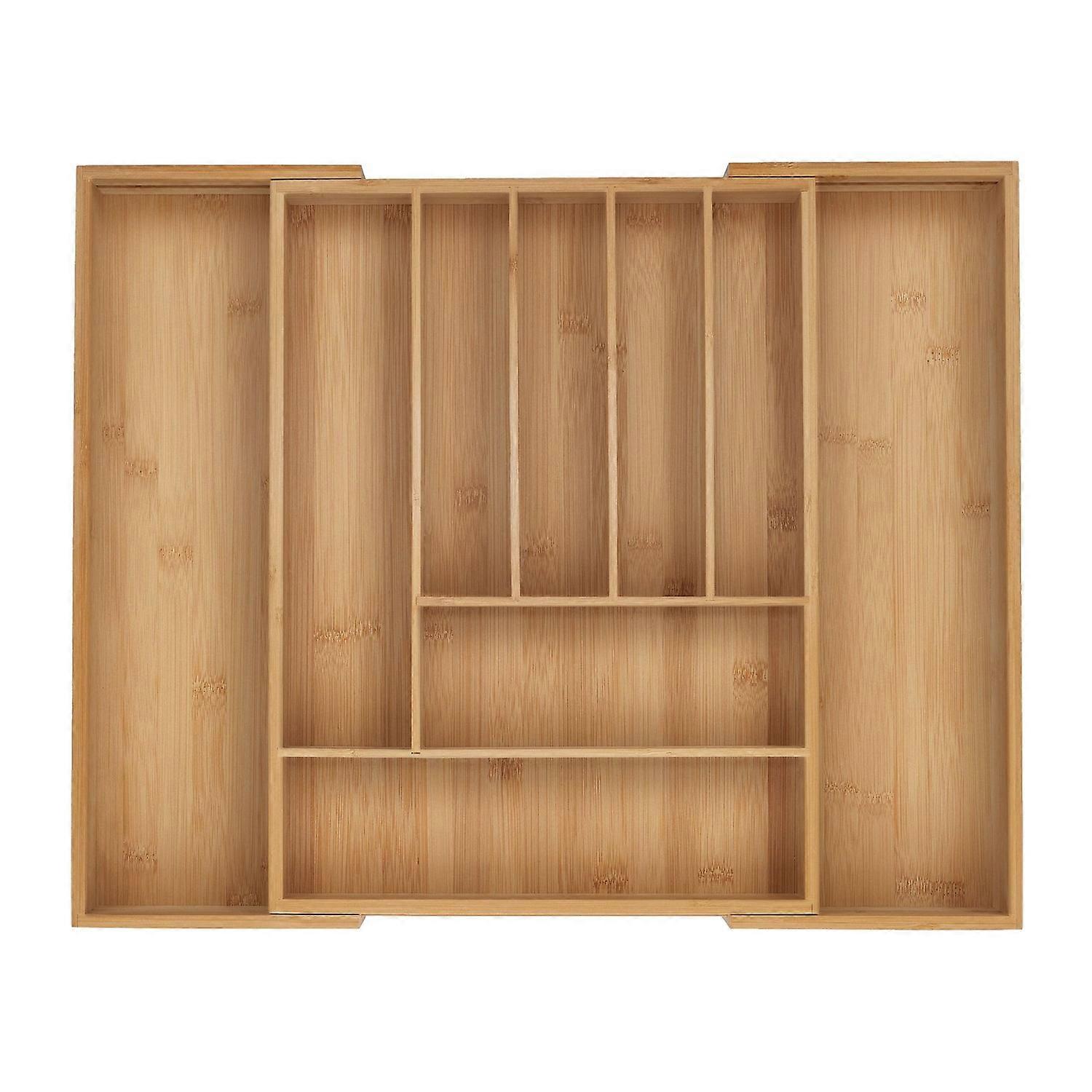 Bambu utdragbar bestickbricka för lådor