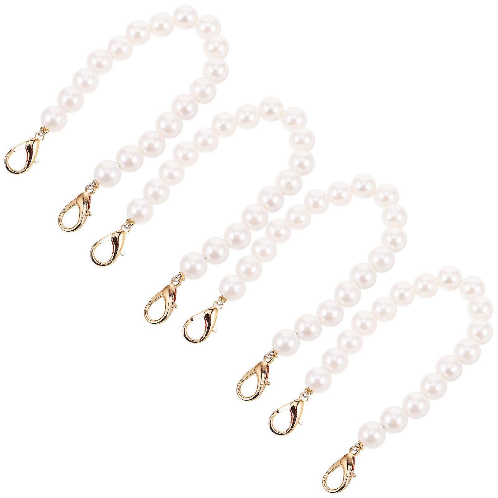 DIY Pearl Chain Handbag Handle for Purse with 4Pcs Pearl Straps