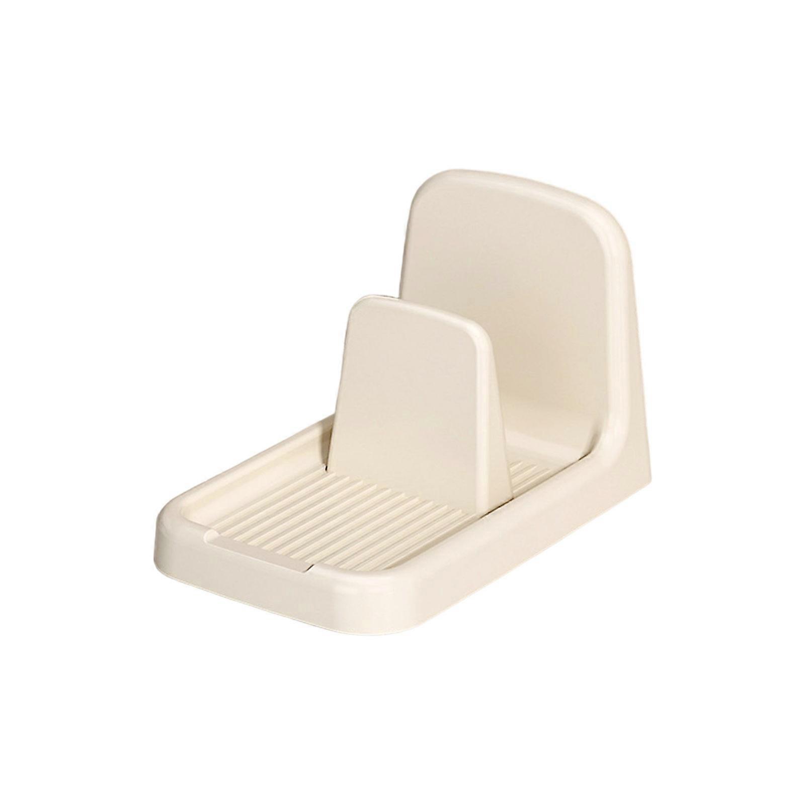 Portable Pots Lid And Spatula Holder Functional Kitchen Countertop Organizers Sturdy Stand Rack For Lids And Utensils  Milk white