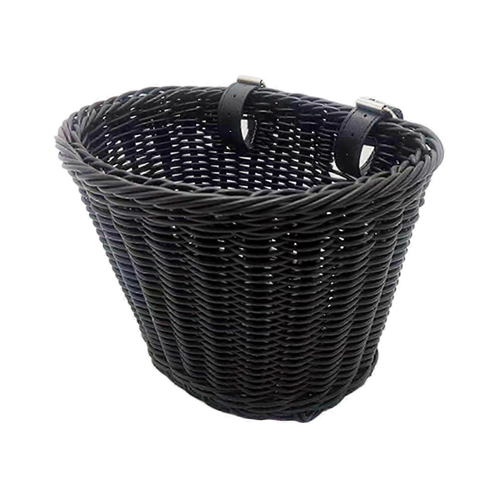Wicker Bicycle Basket For Children Portable Front