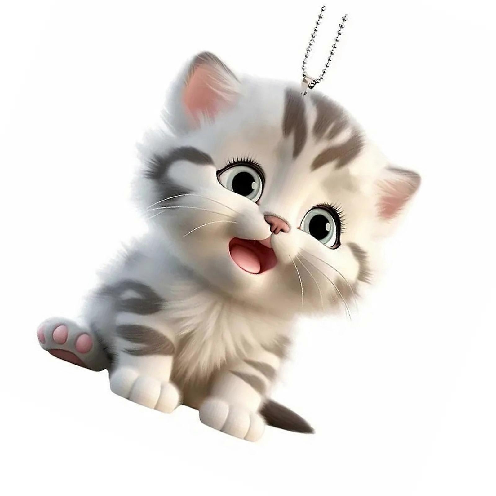 Vibrant Printed Cats Design PVC Auto Hanging Ornament Upgrades Crafted for Long Lasting Use In Cars & Holiday Setting Multicolor