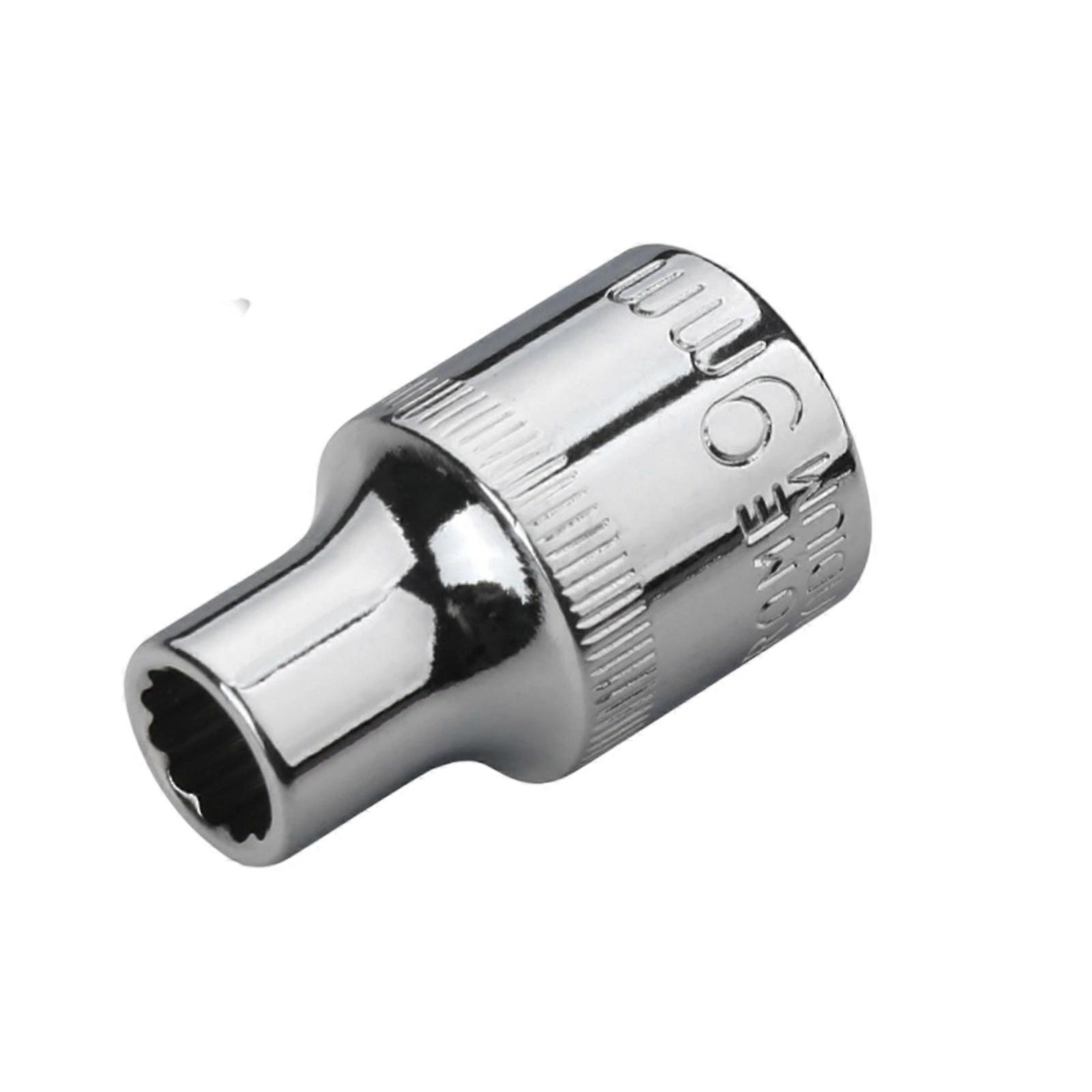 Heavy Duty 12 Point Socket Bit For Ratcheting Wrench Extension Drive Adapter Spanner Socket Nut Removal  9MM