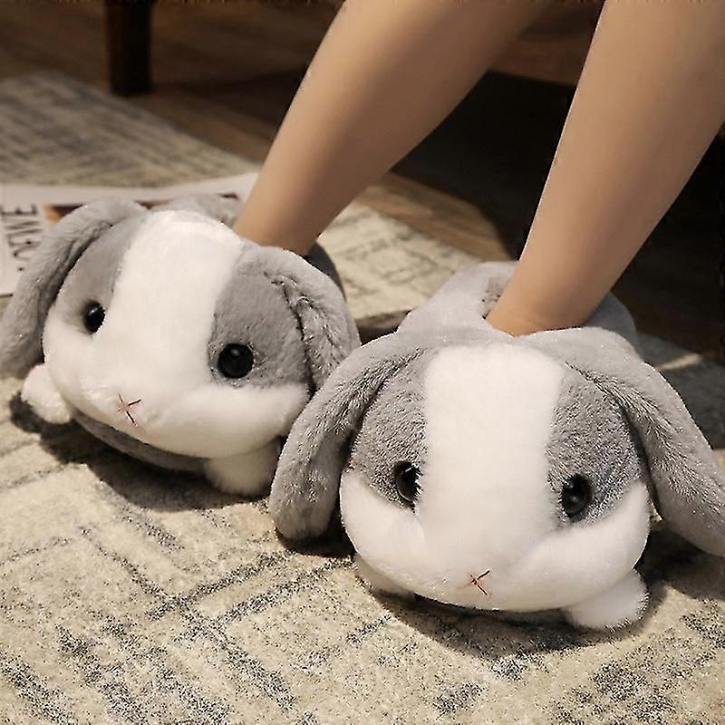 Rabbit/hamster/dog Shaped Plush Slippers Creative Wrapping Fuzzy Warm Lined Winter Drag Shoes For