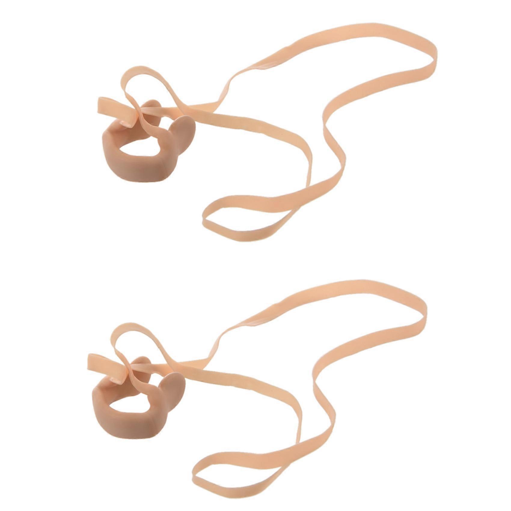 2X Beige Elastic Rubber String Nose Protector for Swimming