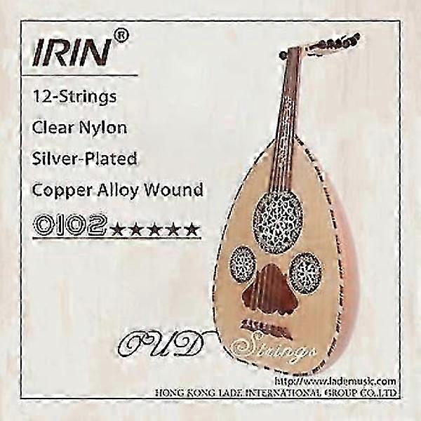 Oud String Set (G-D-A-E-B-F) Clear Nylon Silver Plated Copper Alloy Wound 12-Strings