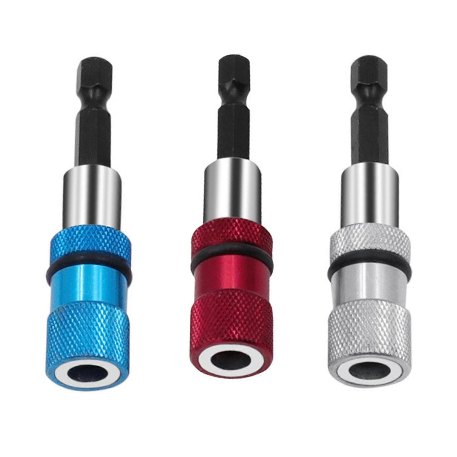 Multicolor Magnetic Hexagonal Shank Adapter Screwdriver Rods 3Pcs Pack for Drill Driver Bit Extensions Multicolor