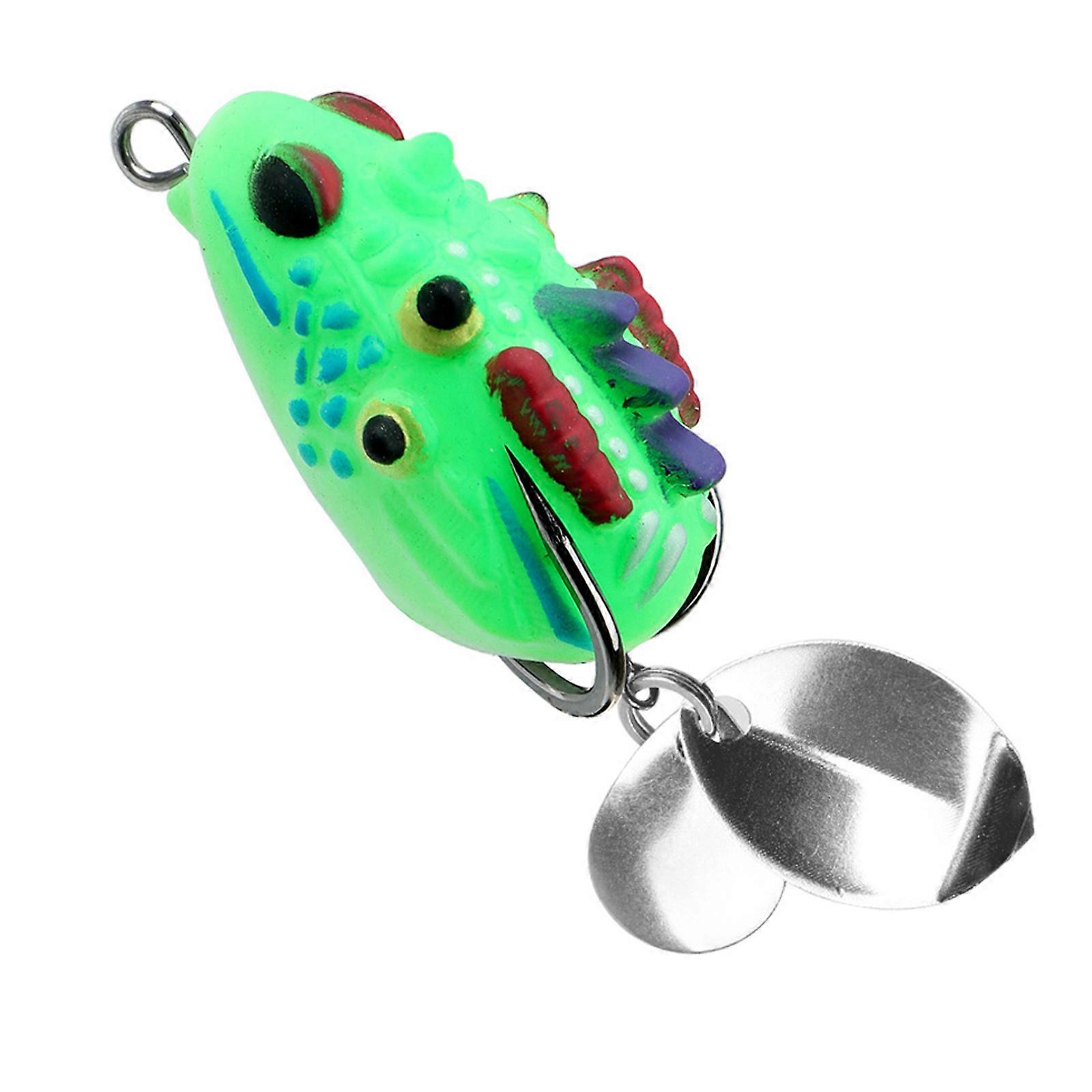 Frogs Baits PVC-Froschköder mit Doppelhaken und Spinnerblatt, 3,5 cm, Rochenfrösche, Crankbait für Süßwasserangeln, mehrfarbig