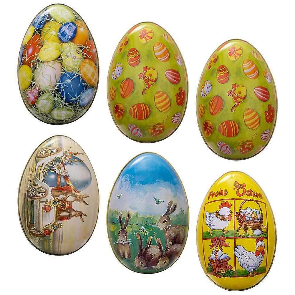 6Pcs Easter Egg Shaped Candy Box Biscuit Storage Box Easter Cookie Box