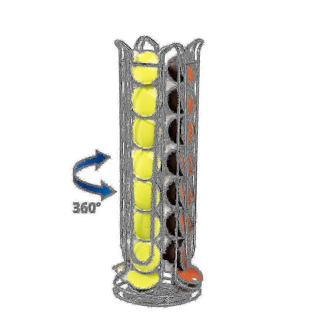 32-Slot Rotating Coffee Capsule Rack for Dolce Gusto Chrome