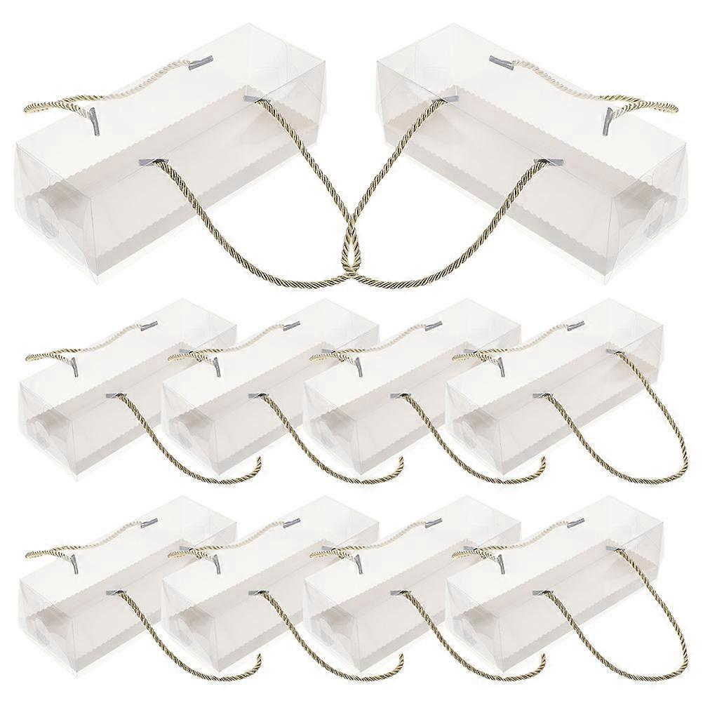 10pcs Cake Boxes Handheld Muffin Boxes Cake Packaging Boxes Portable Gift Containers