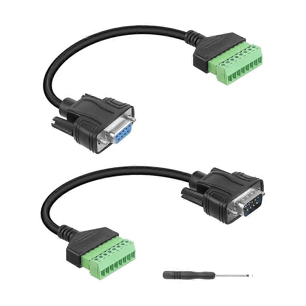 DB9 Solderless Extension Cable, DB9 RS232 D-SUB Male & Female Serial Terminal Connector Signal Module