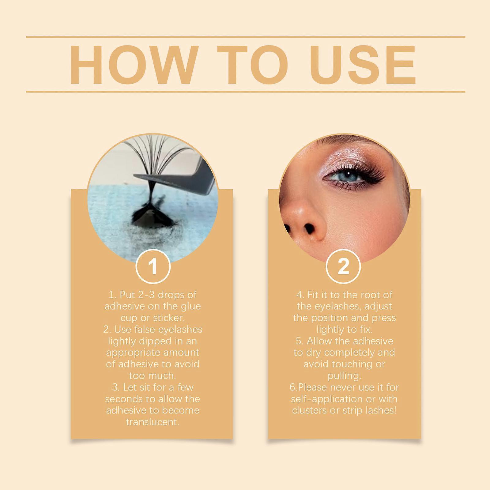 EELHOE False Eyelash Adhesive, Eyelash Glue Quick Drying Set Lasting Adhesive Eyelash Universal Glue