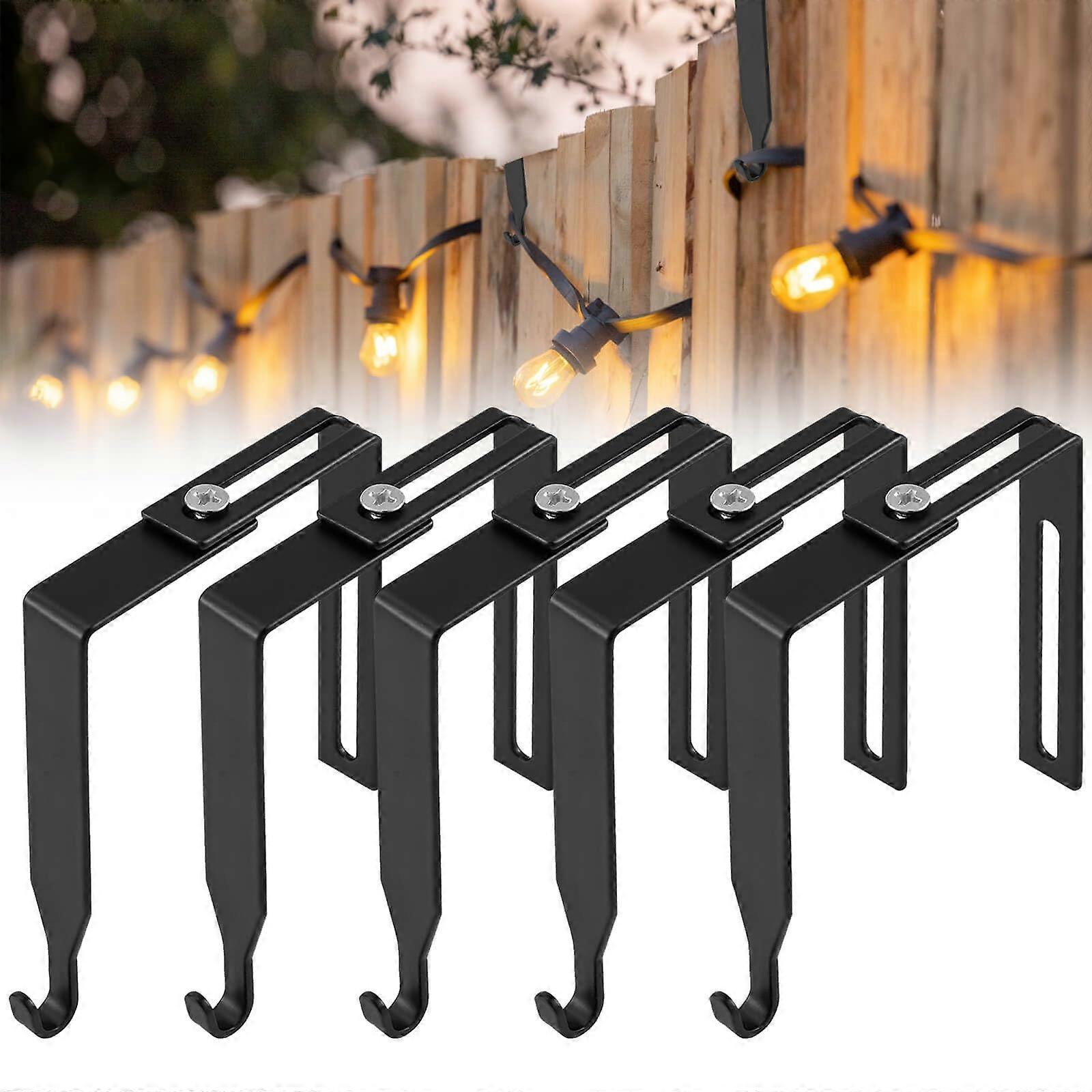 5PCS Outdoor String Light Hooks Adjustable Brick Wall Clips No Drill for 3.28in Fence Decor