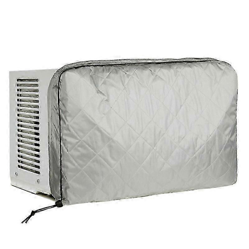 Indoor Air Conditioner Cover, White Window Unit Cover Anti-rust Adjustable Cover For Indoor Window Ac With Free Elastic Straps -Q