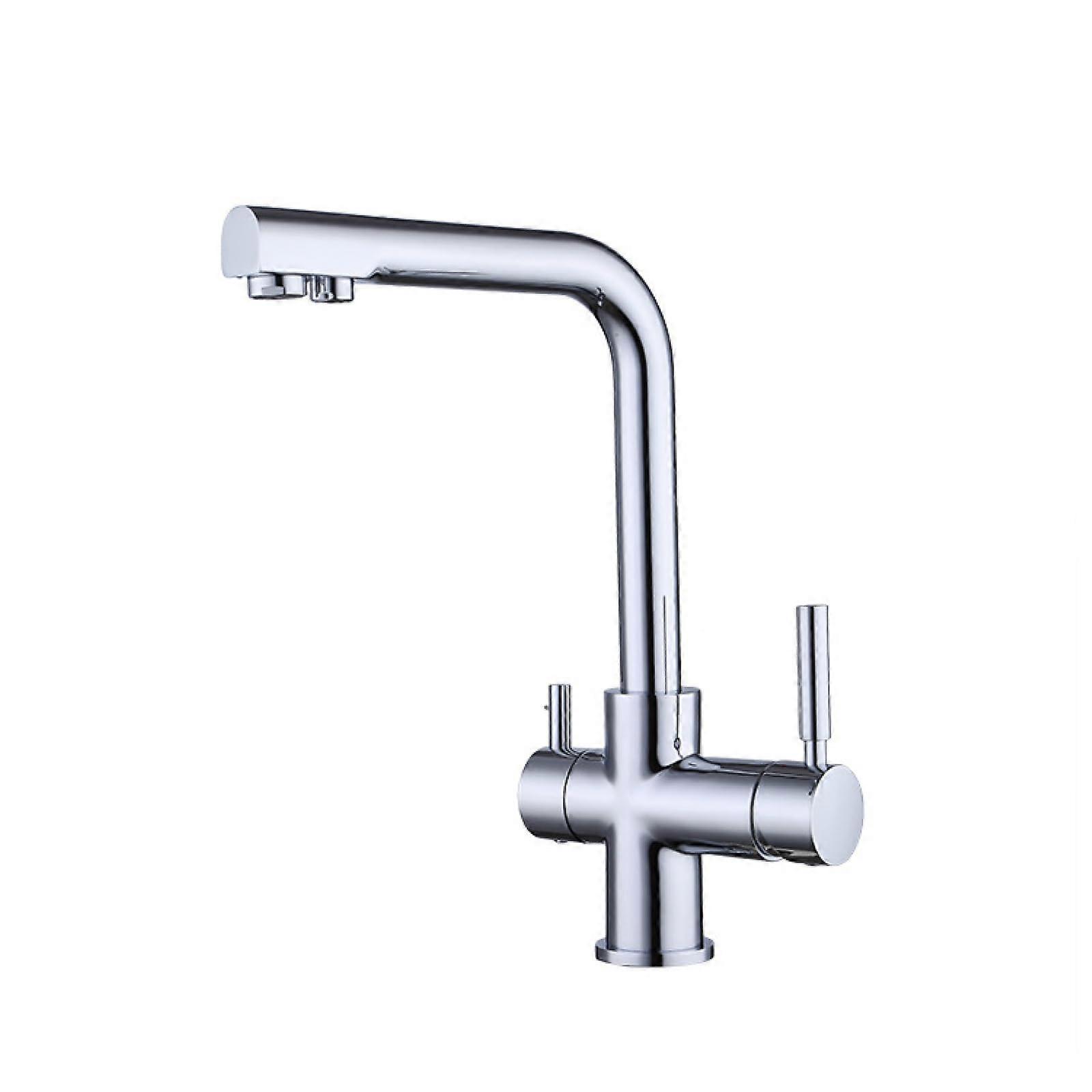 Copper 3in1 Kitchen Faucet with Hot Cold and Filtered Drinking Water, Rotating Spout