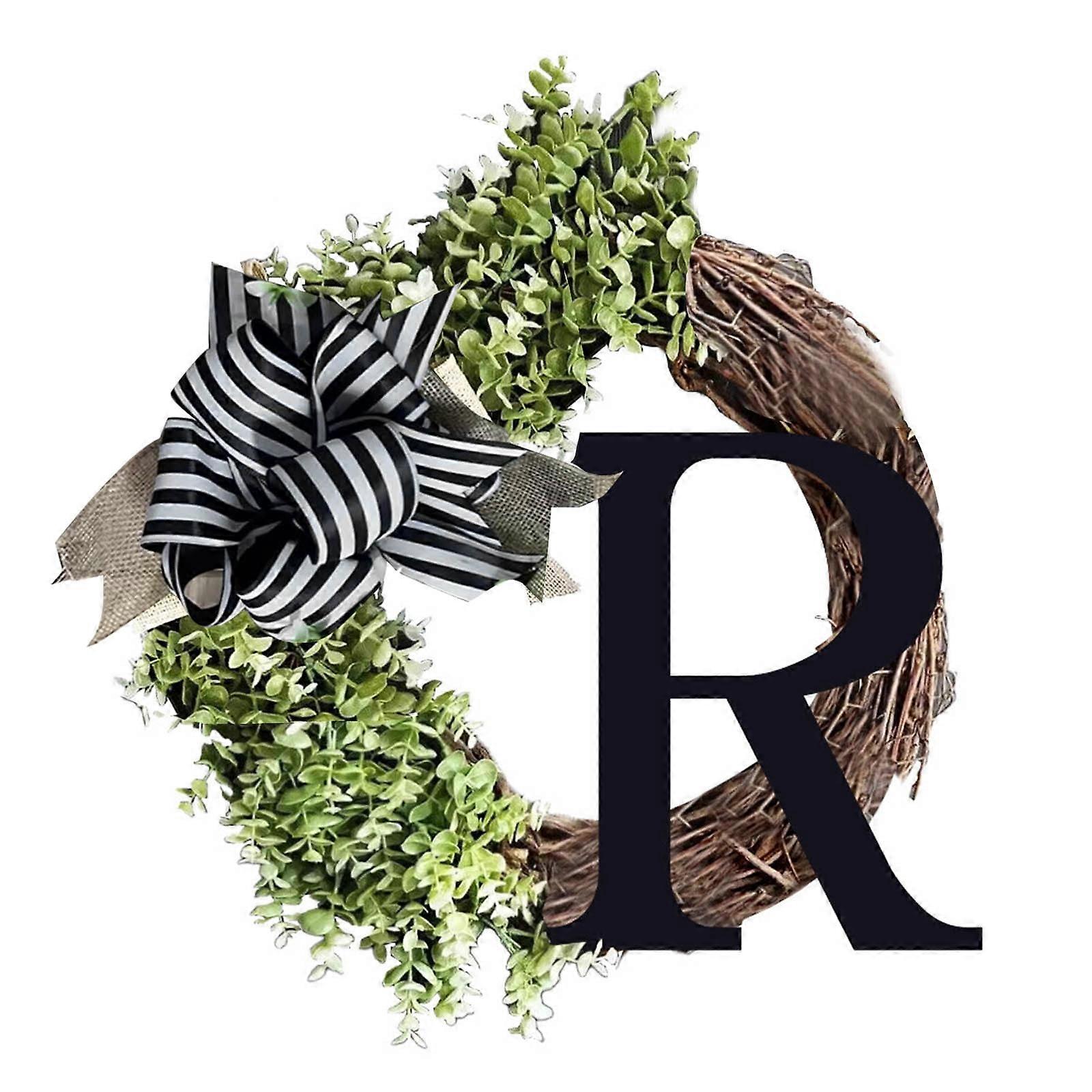 Last Name Year Round Front Door Wreath, Decorative Hanging Plaques in Front of The Door