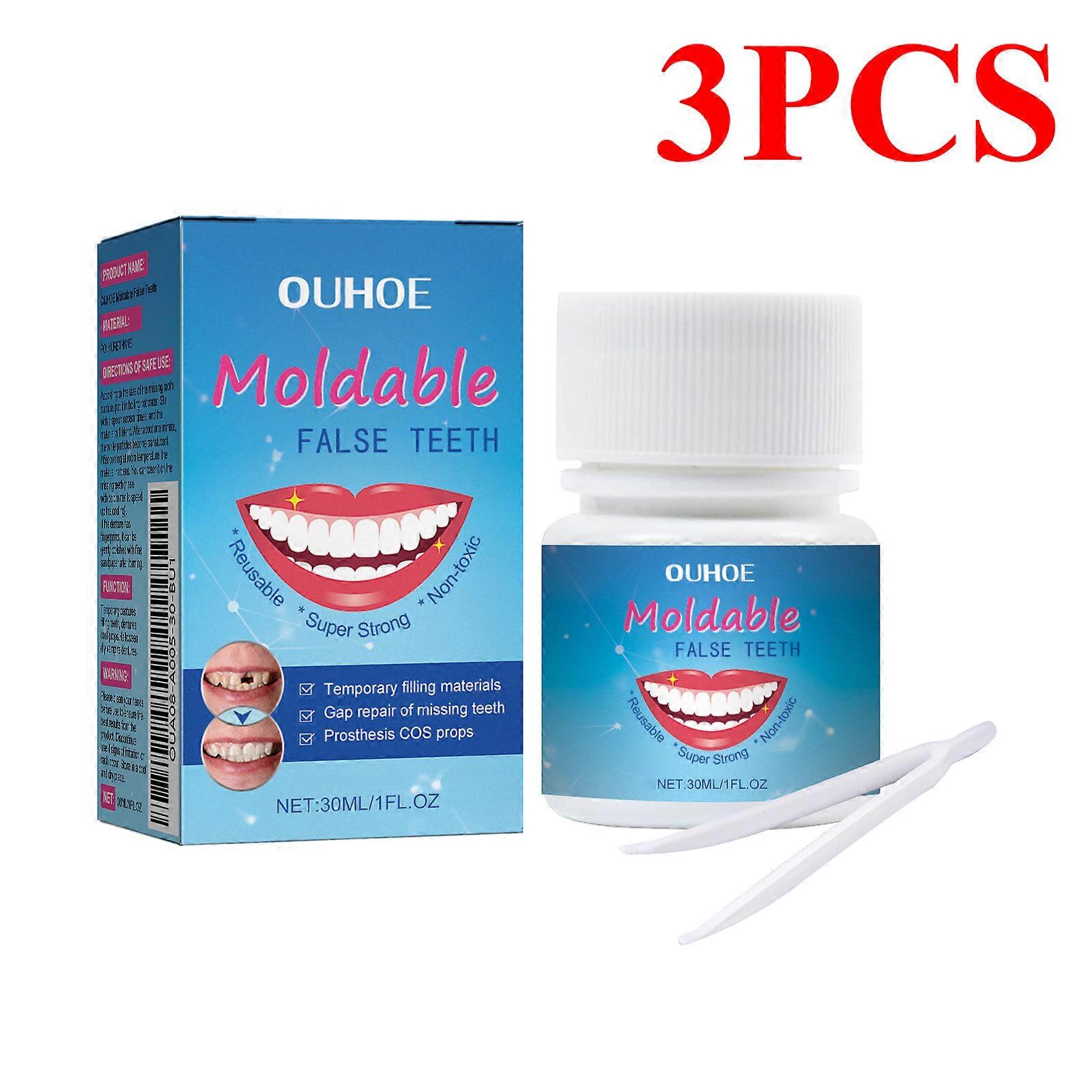 Resin Temporary Tooth Repair Granules Teeth Gaps Missing Broken Tooth Filling Moldable Dentures Adhesive False Teeth Tools