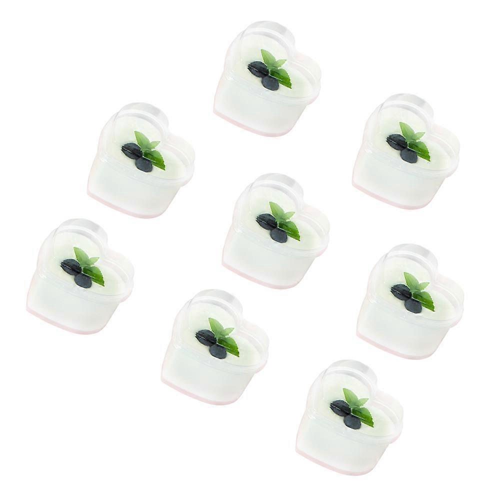 Transparent Heart Shape Mousse Cup with Lid 8Sets Disposable