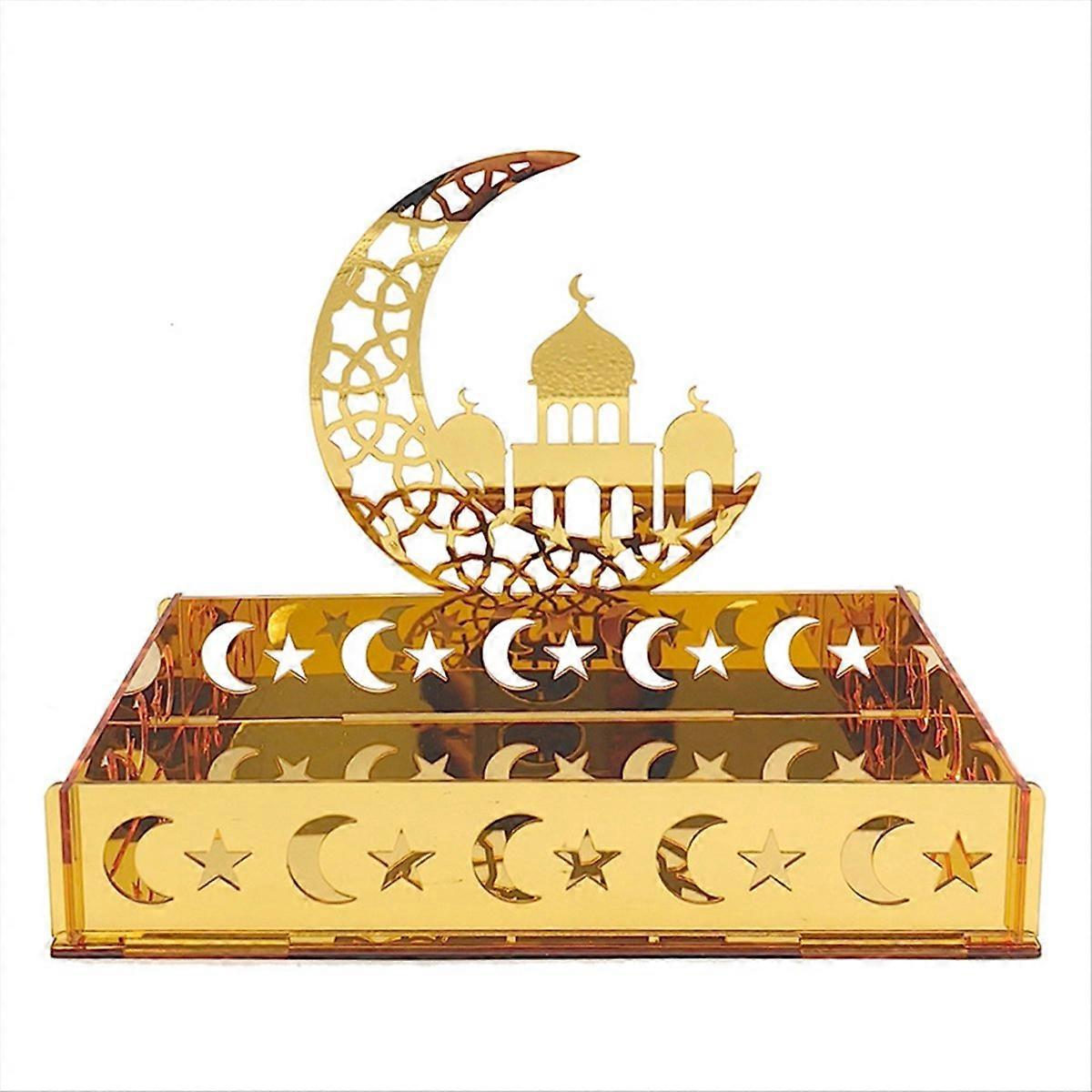 Acryl Eid Mubarak Essen Tablett Ramadan Dessert Obstteller,A