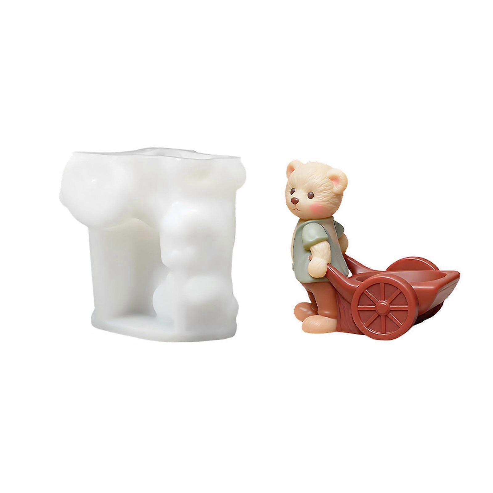 Versatile Silicone Mold for Making Bear Shaped Storage Jar Planter Epoxy Mould for Resin Art and Craft Enthusiasts Multicolor