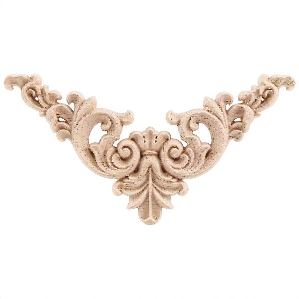 未塗装ウッドオーク彫刻コーナーオンレイアップリケ家具12.5x12.5cm