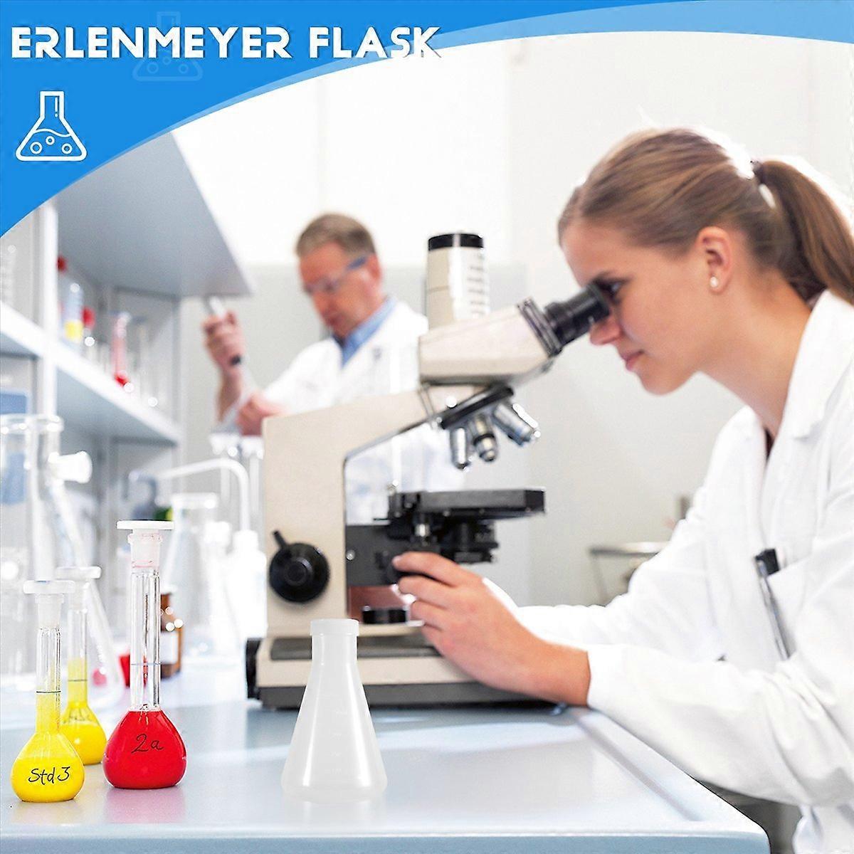 قارورة مخروطية متدرجة للمختبر، زجاجتان سعة 250 مل