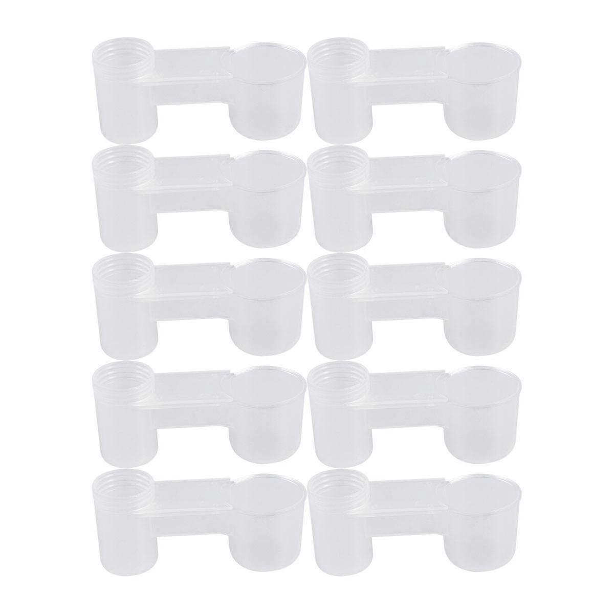 10PCS Birds Feeder Drinker with Double Ports Drinking Water Sprinkler Proof Bird Cup