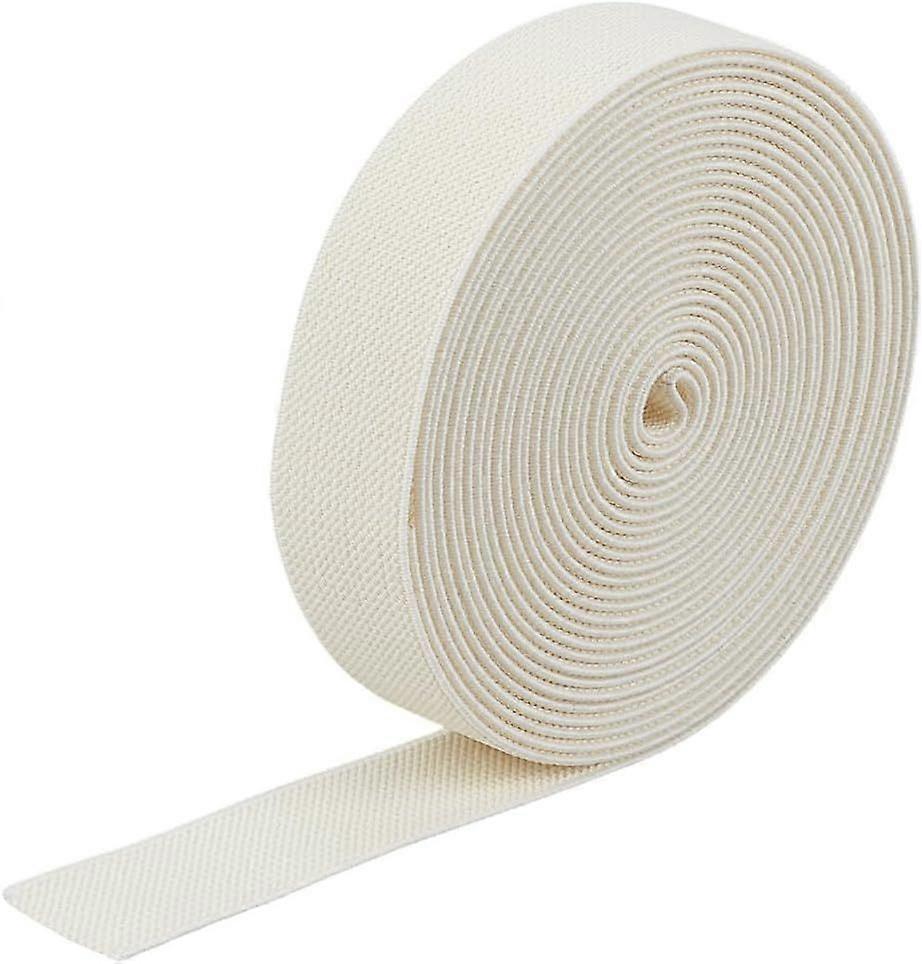 5.47 Yards(5m) Sewing Elastic Band Twill Wide Elastic Band 2.55cm/1" Beige Double Side Twill Woven Elastics Bands Polyester Yarn Elastics Bands for Se