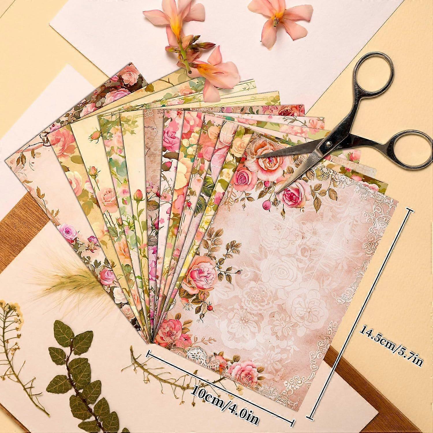 24Pcs 12 Styles Pink Romance Theme Rectangle Craft Scrapbook Paper Pad for DIY Album Scrapbooking Invitation Greeting Card Background Paper PeachPuff 