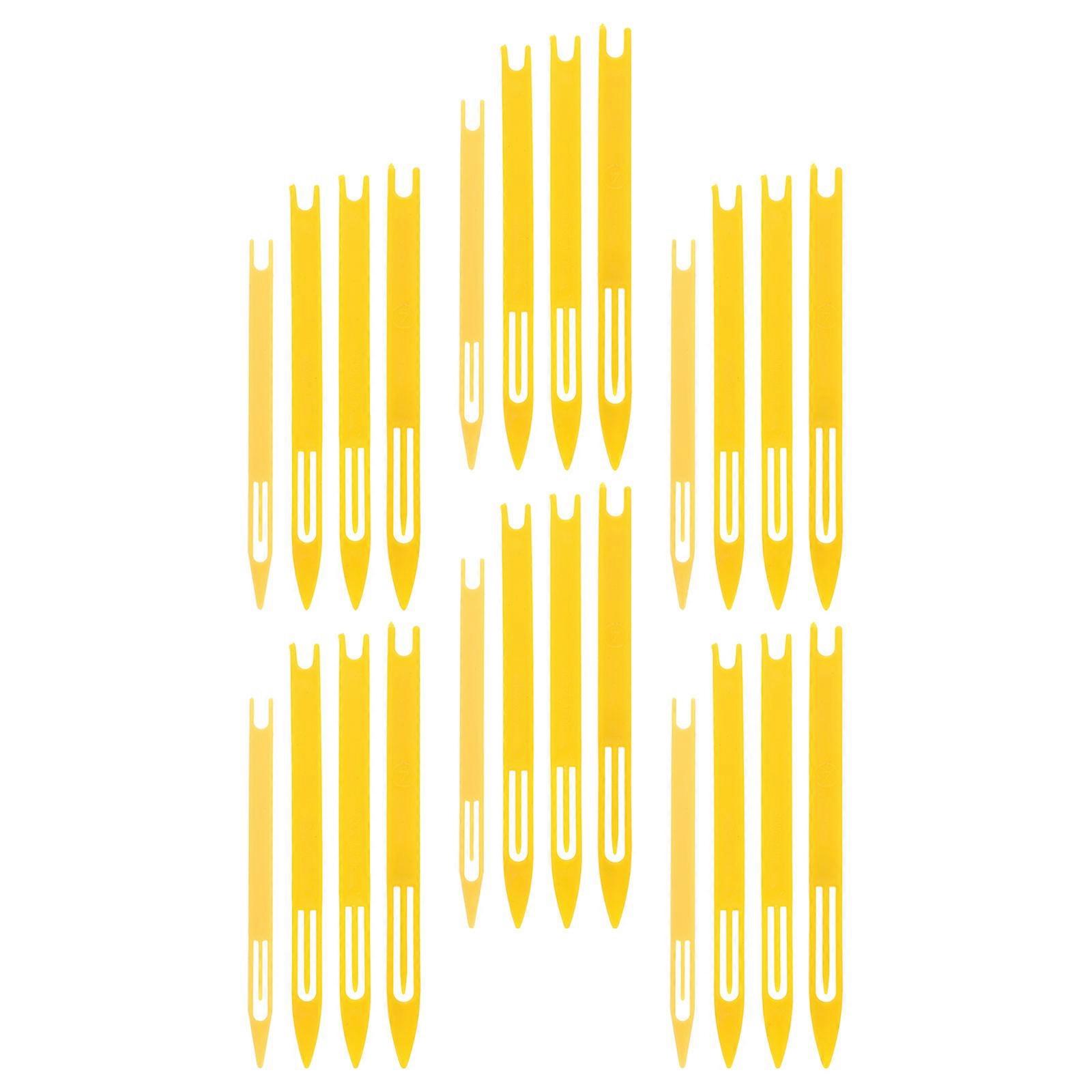 Fishing Net Repair Tool Yellow Plastic Needle for Netting 24Pcs Set