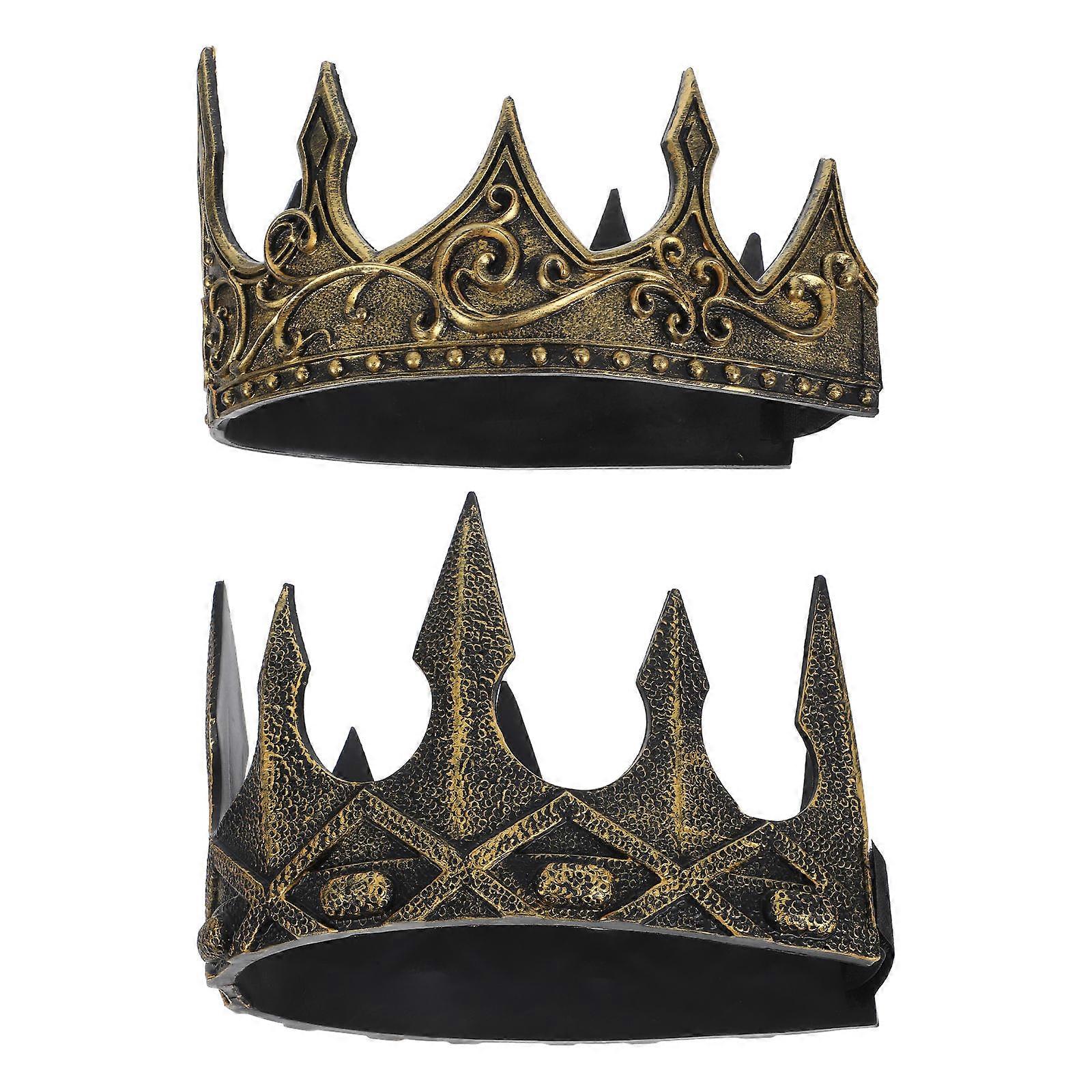 Medieval Crown 2Pcs for Cosplay Halloween Stage Performance Prop
