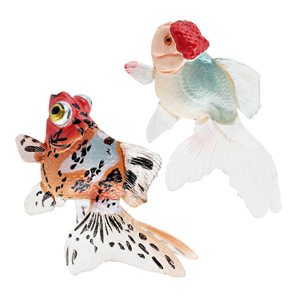Artificial Goldfish Model Simulation Fish for Decoration 2Pcs PVC