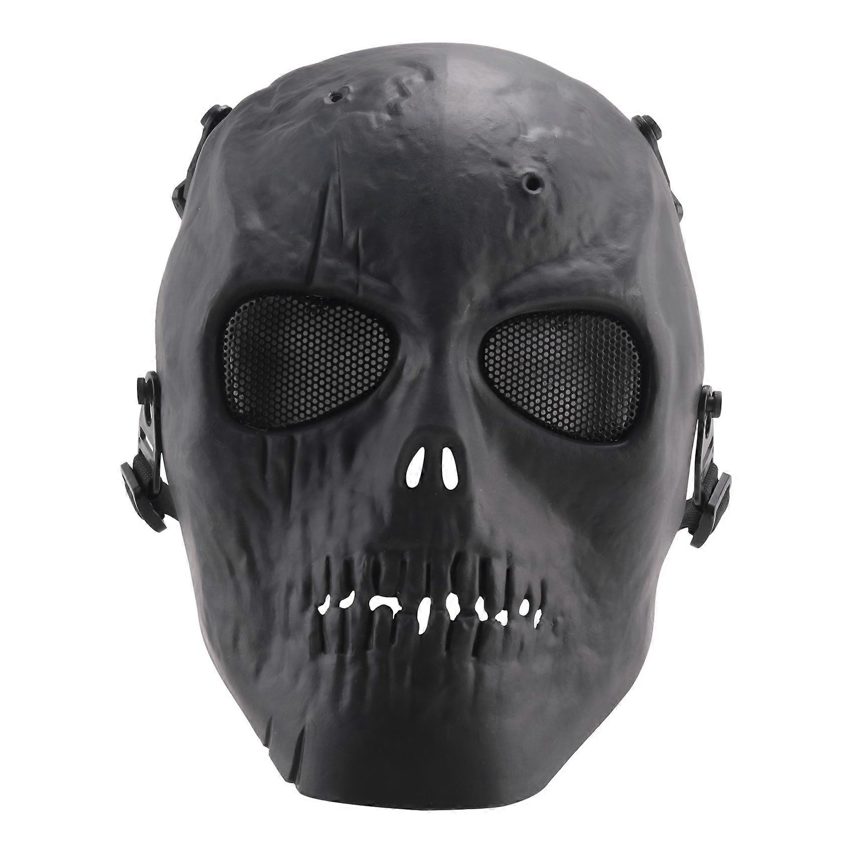 Airsoft Mask Skull Full Protective Mask - Black
