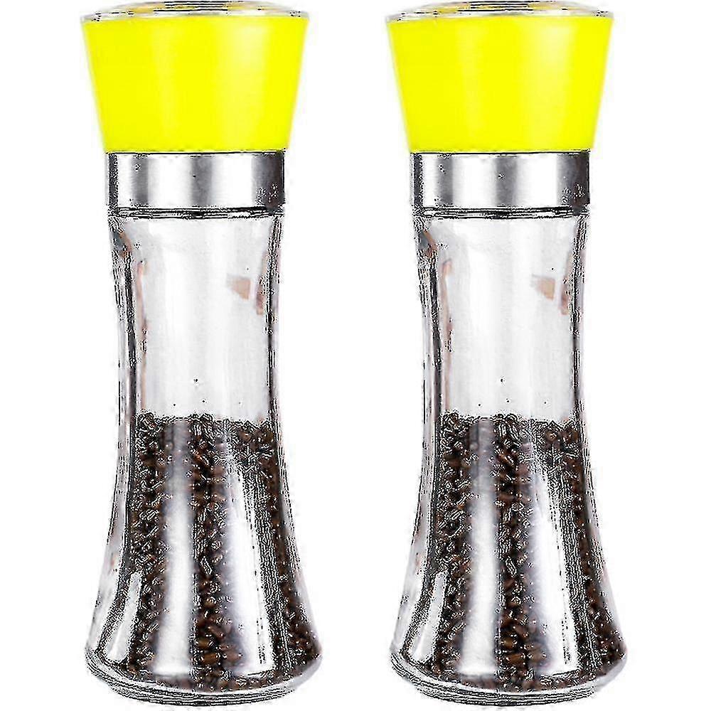 Refillable Salt and Pepper Grinders Set Adjustable Coarseness Two Pack