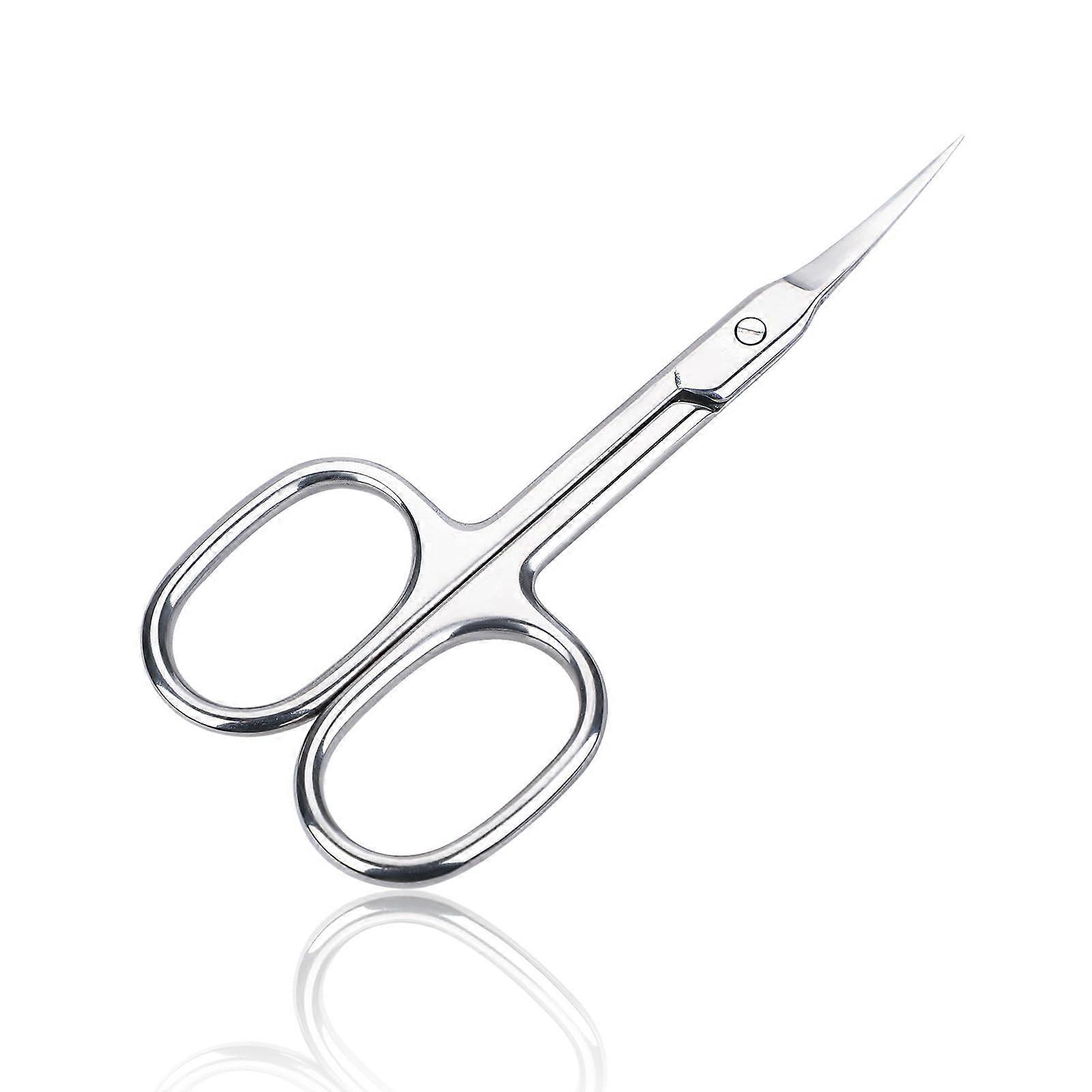 Cuticle Scissors with Precise Pointed Tip, Stainless Steel Nail Scissors for Eyebrows and Grooming
