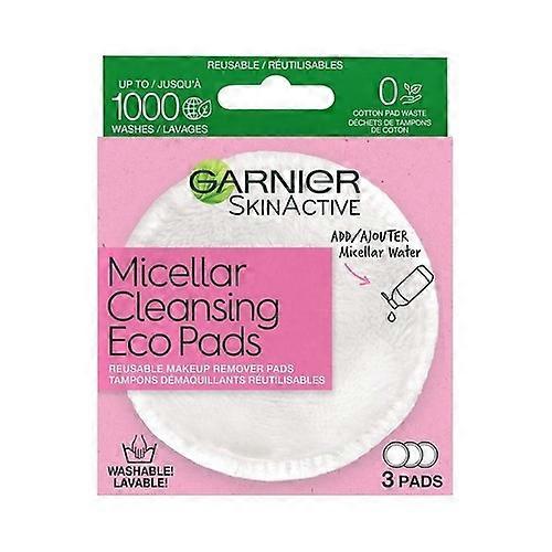 Garnier Fructis SkinActive Micellar Cleansing Eco Pads Reusable Ultra Soft Microfiber, 3 Count