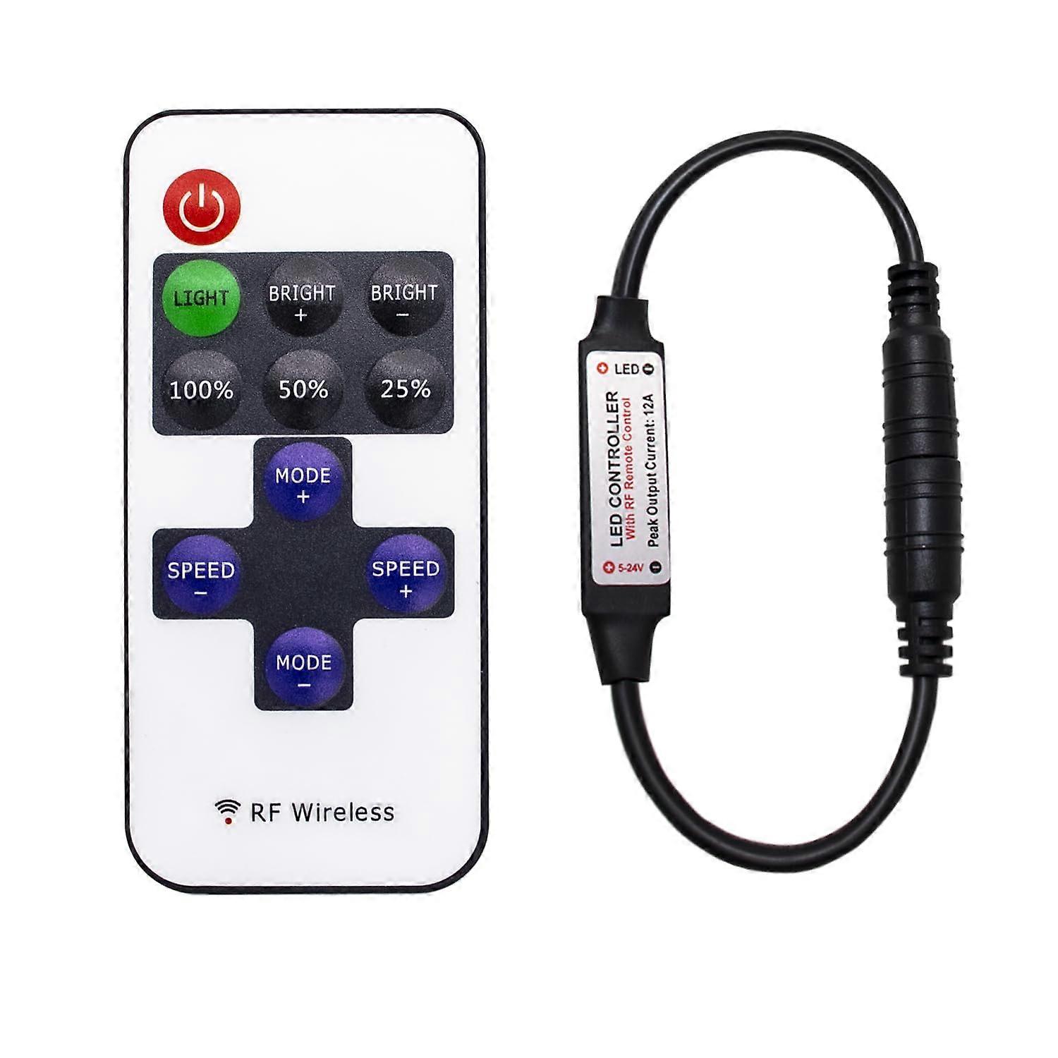 LED Strip Light Controller RF Wireless 11Key Remote Dimmer for 5050 3528 5630 LEDs 5V24V