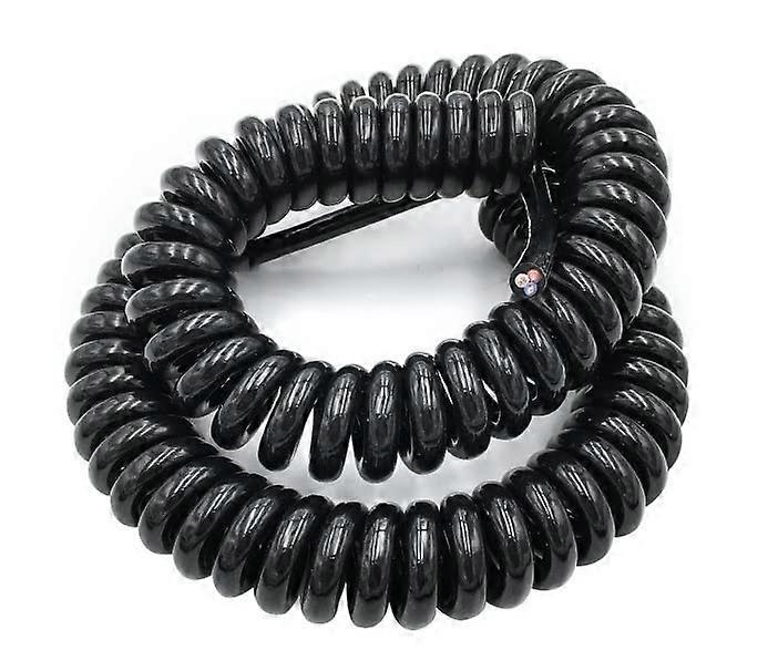 Spring Cable 1Pc 3Core Extensible Wire Spiral Power Cord 0.5 Square 14AWG Black 2.5M 5M 7.5M Line Length 5m