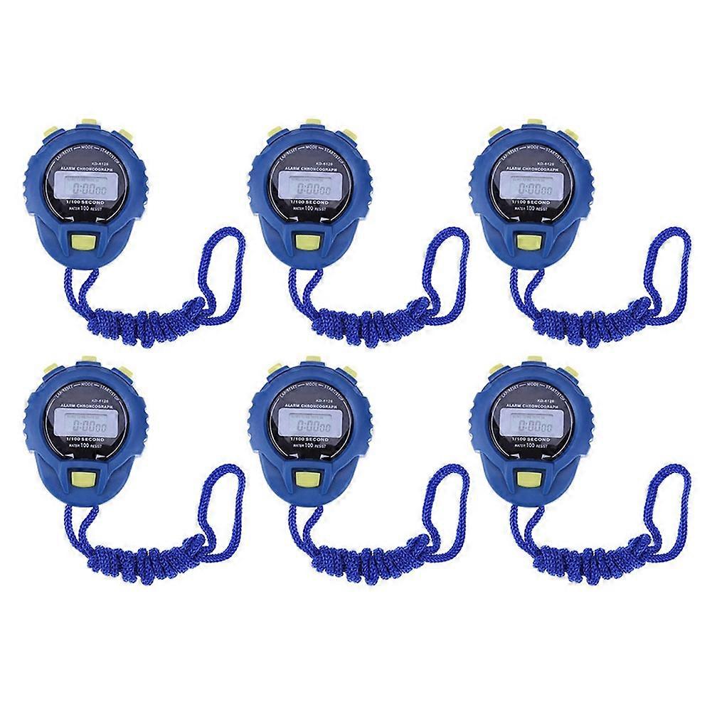 6PCS LCD Electronic Stopwatch Chronograph Digital Timer Sport Counter Odometer Watch