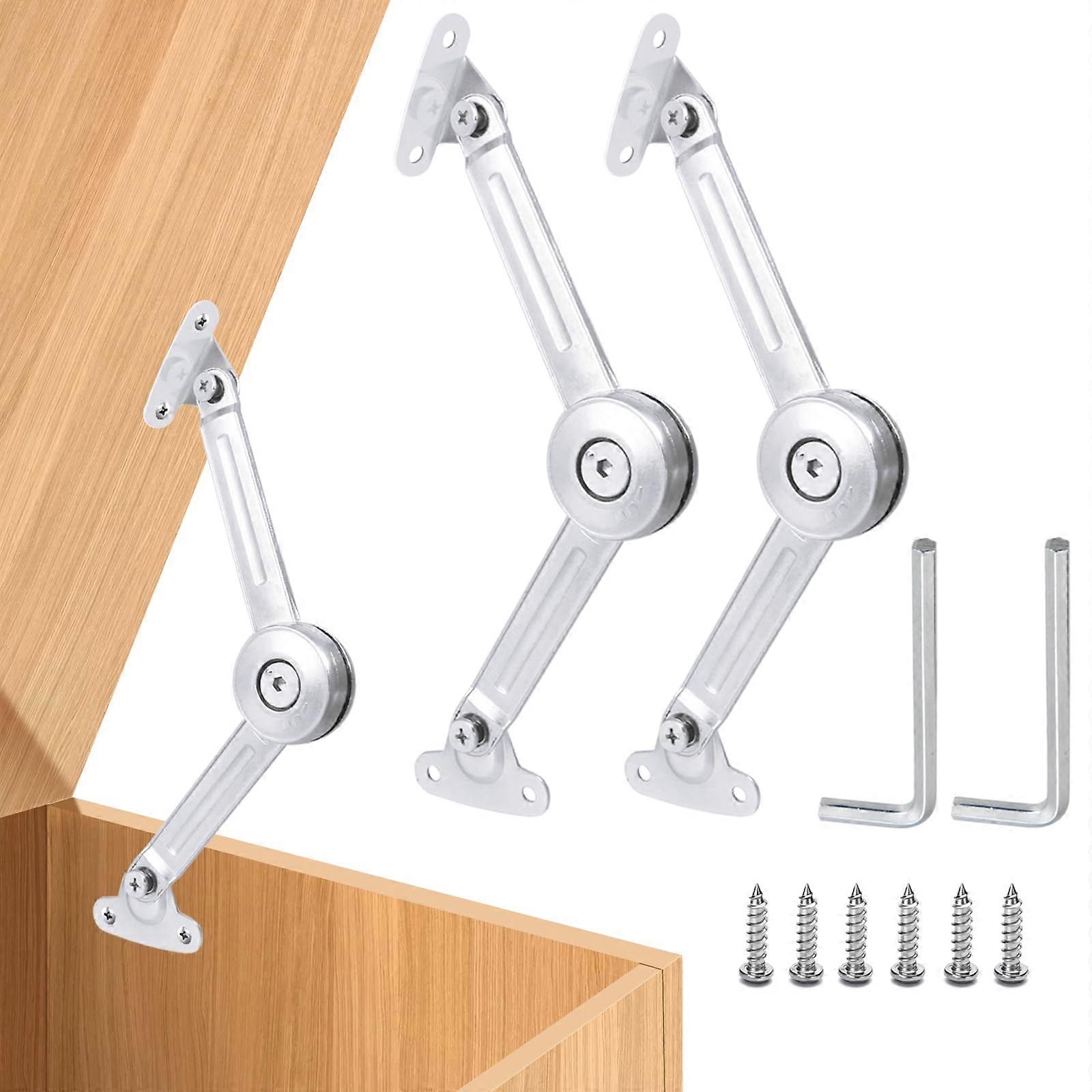 2 Pack Cabinet Lid Support Hinge, 50lb Heavy Duty Soft Close with 360° Rotation for Toy Box, Chest, Cabinet and RV