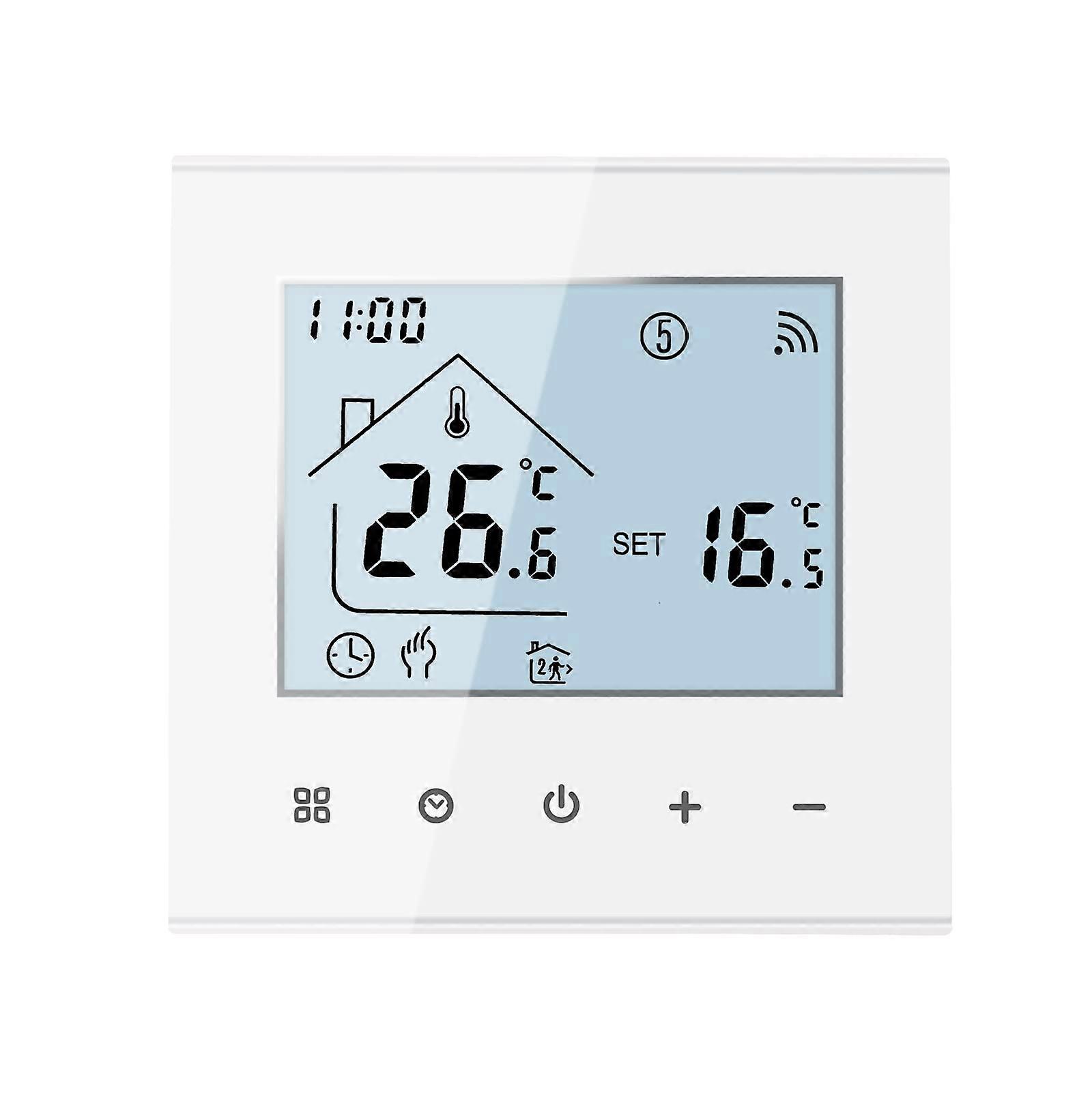 Smart WiFi Thermostat 16A for Underfloor Heating, Alexa and Google Compatible, Energy Saving White